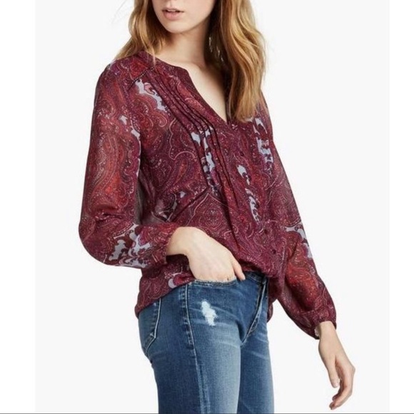 lucky brand sheer blouse